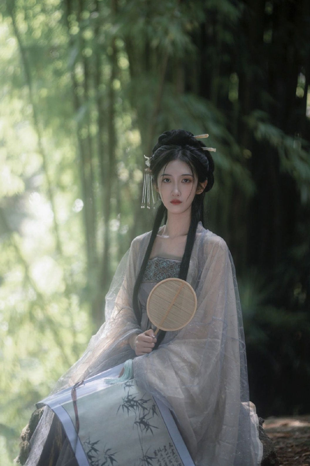 Tang Dynasty Purple Hanfu Dress Hezi Skirt and Wide Sleeve Shirt - wuxiao 雾绡