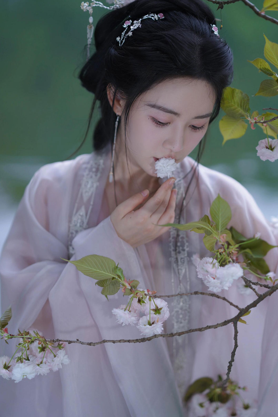 Song dynasty hanfu Cyan Gradient hanfu dress Changshan For Daily Wear - yinyun 茵蕴