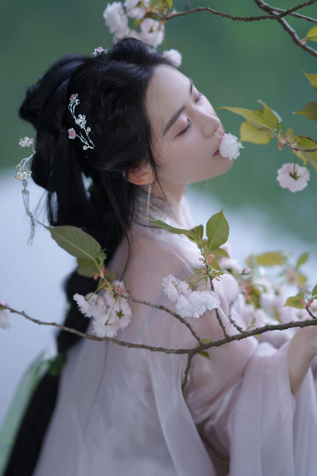 Song dynasty hanfu Cyan Gradient hanfu dress Changshan For Daily Wear - yinyun 茵蕴