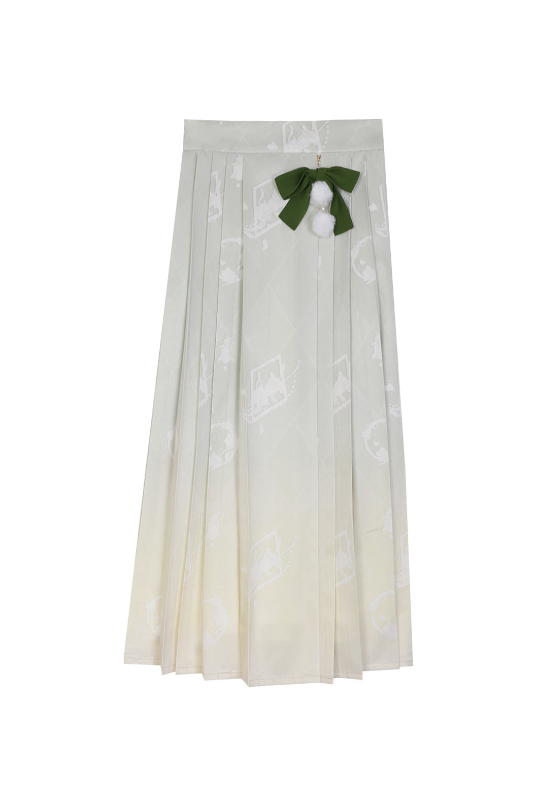 Modern Hanfu clothing Ma Mian Skirt Set New Chinese Style Green Hanfu dress - xiarilaixin 夏日来信