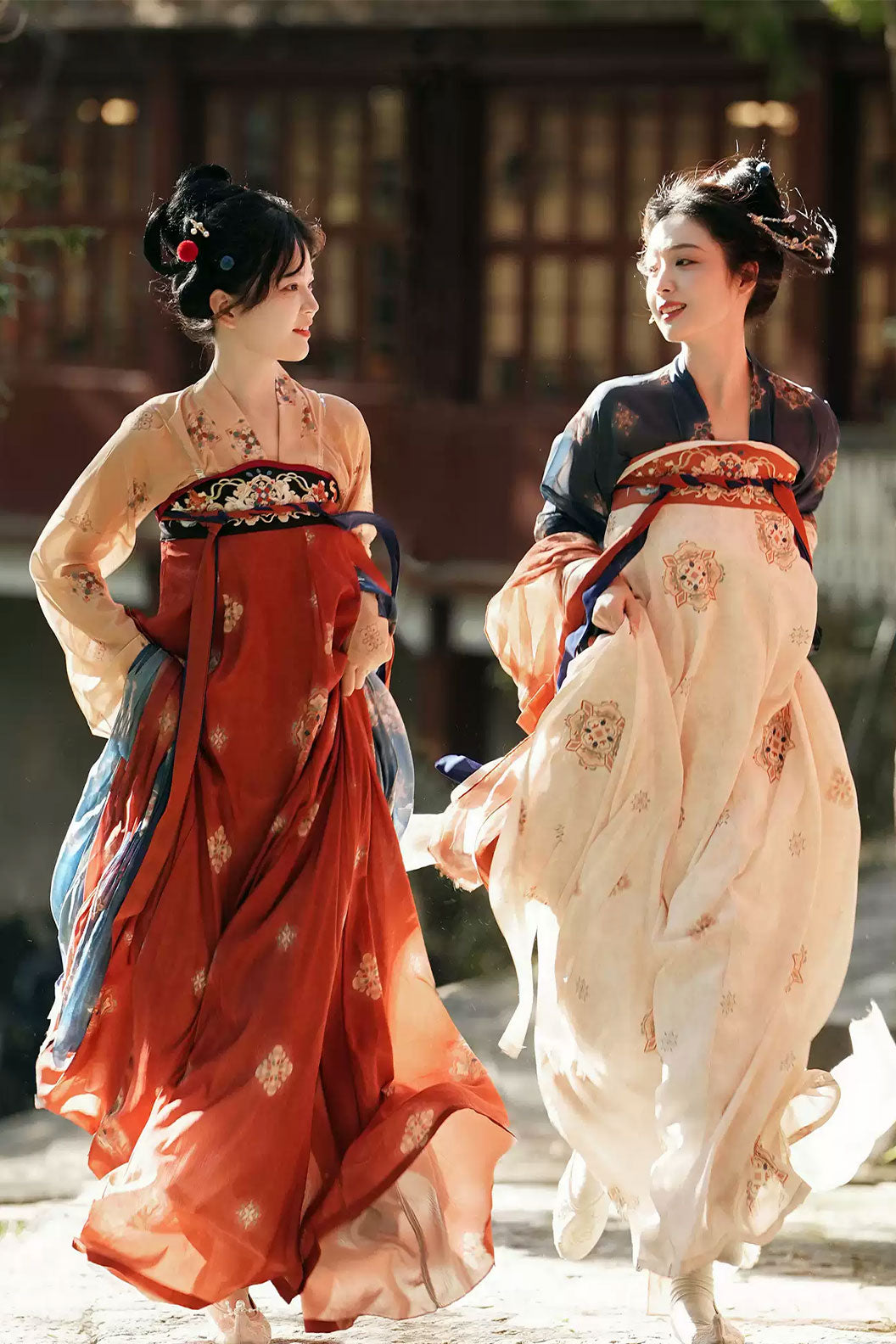 Tang dynasty hanfu with twelve-panel skirt hanfu dress spring - huayinyao 花影摇
