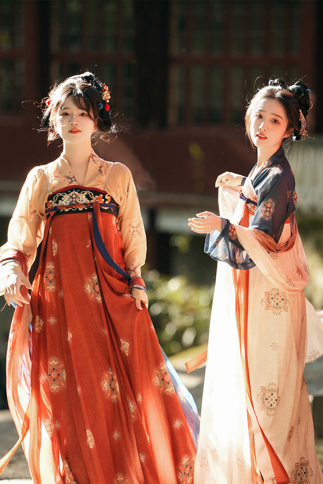Tang dynasty hanfu with twelve-panel skirt hanfu dress spring - huayinyao 花影摇