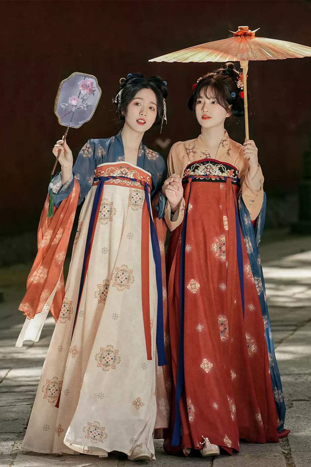 Tang dynasty hanfu with twelve-panel skirt hanfu dress spring - huayinyao 花影摇