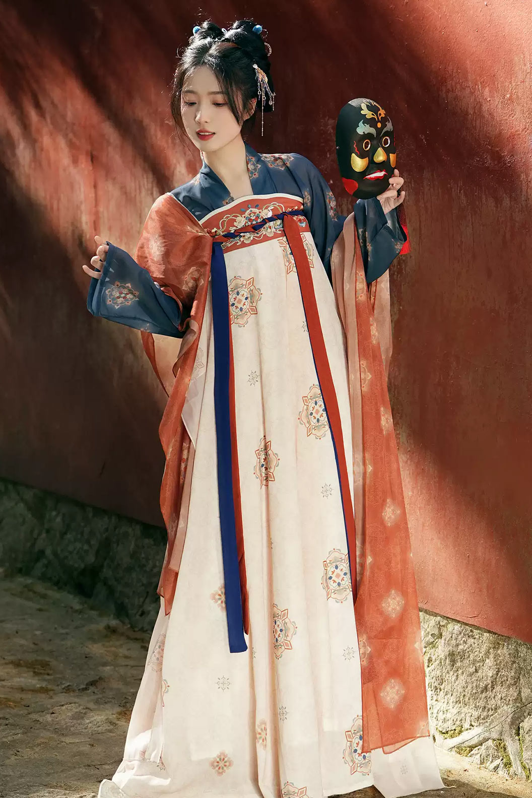 Tang dynasty hanfu with twelve-panel skirt hanfu dress spring - huayinyao 花影摇