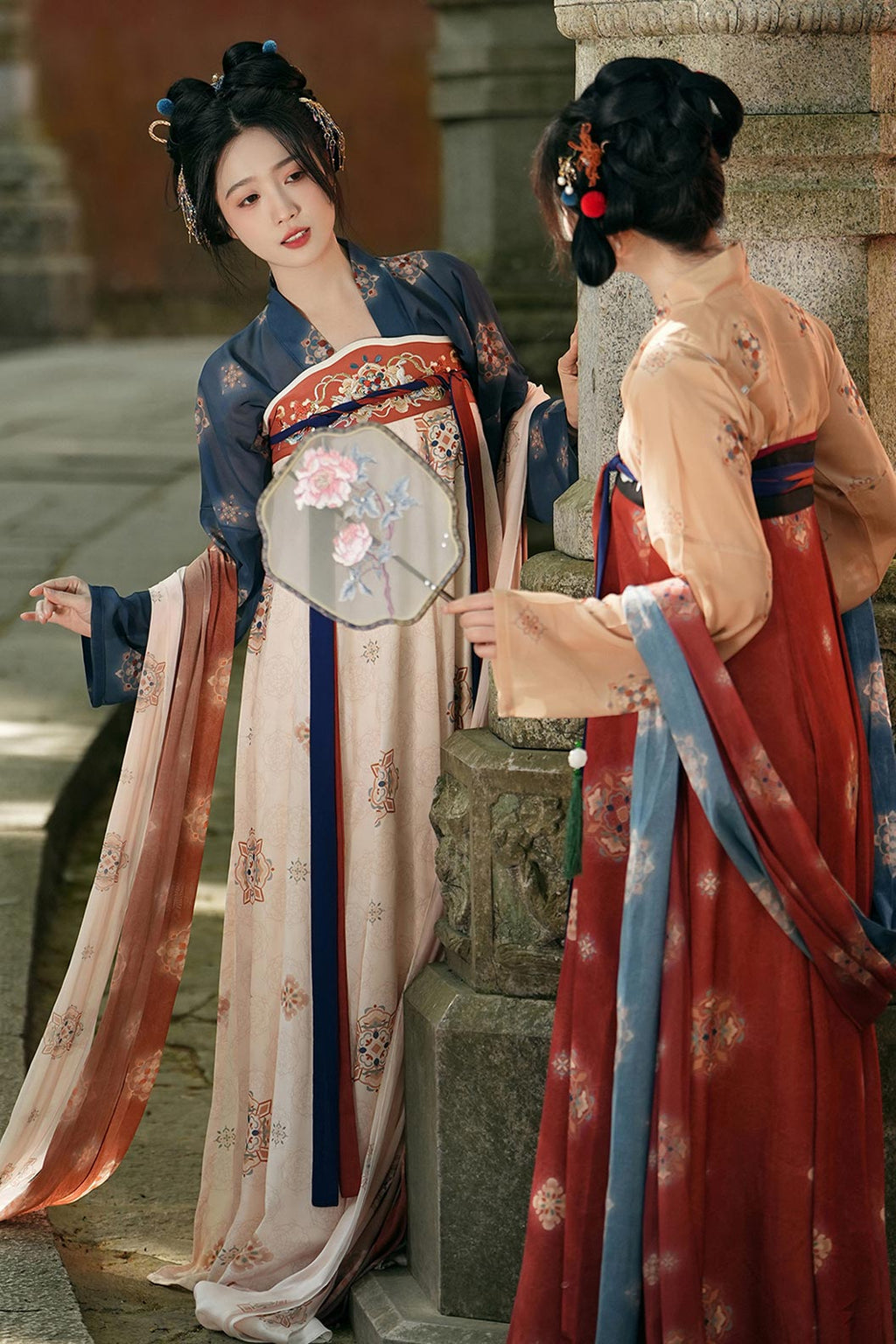Tang dynasty hanfu with twelve-panel skirt hanfu dress spring - huayinyao 花影摇