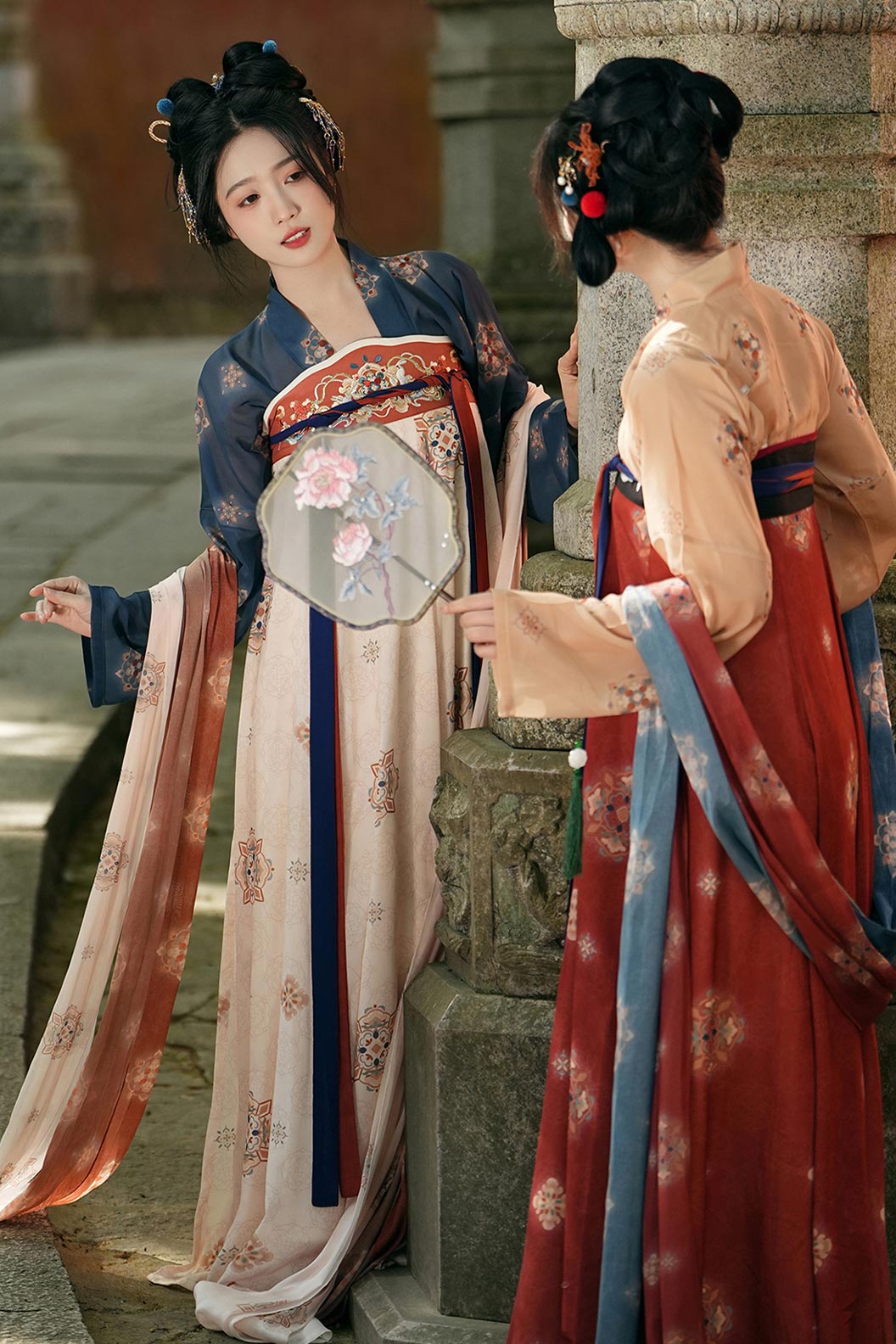 Tang dynasty hanfu with twelve-panel skirt hanfu dress spring - huayinyao 花影摇