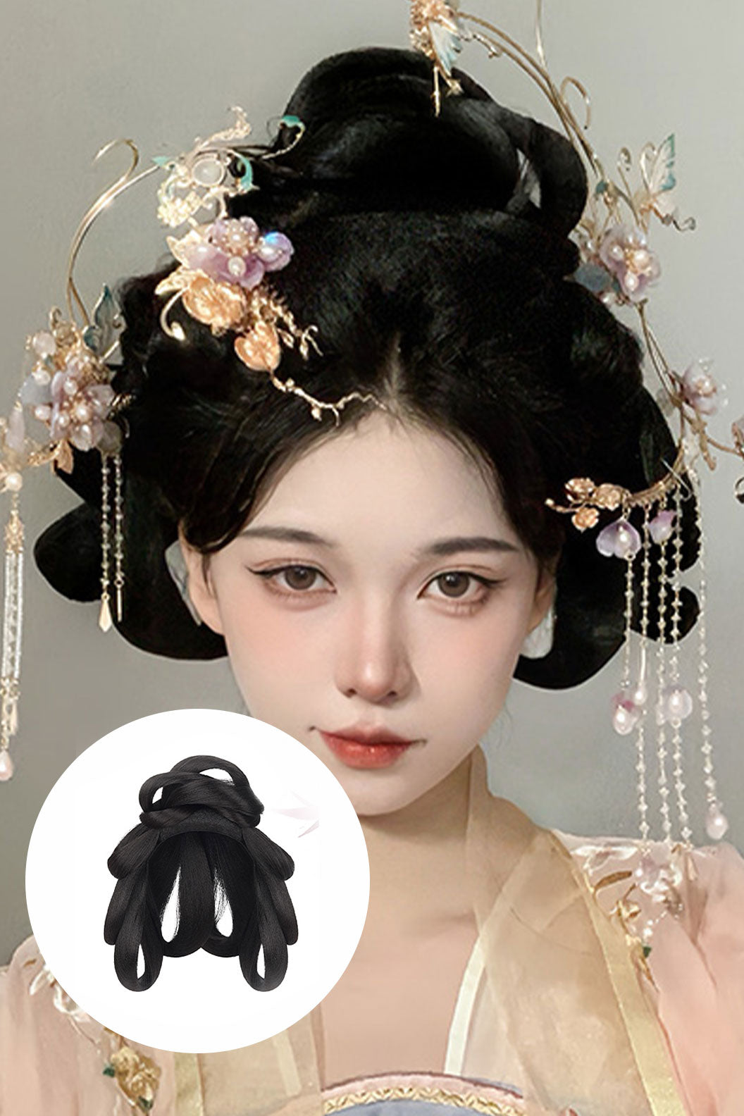 Chinese Hair Bun Ming Dynasty Hanfu  Wig