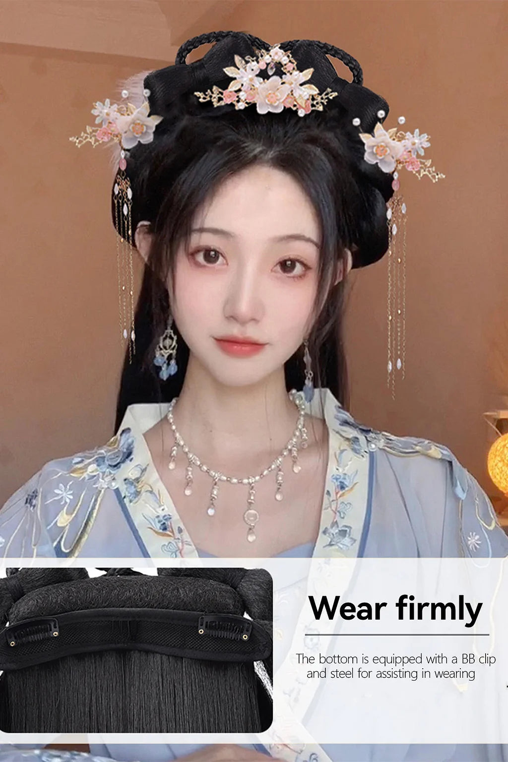 Chinese Hair Bun Twin Buns Hanfu Wig