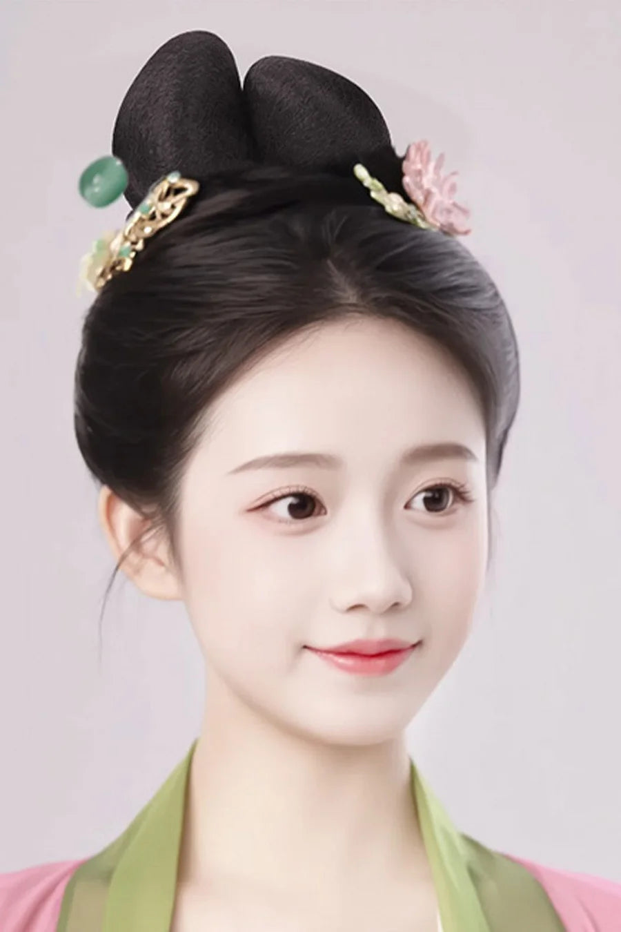 Chinese Hair Bun Twin Buns Tang Dynasty Hanfu  Wig