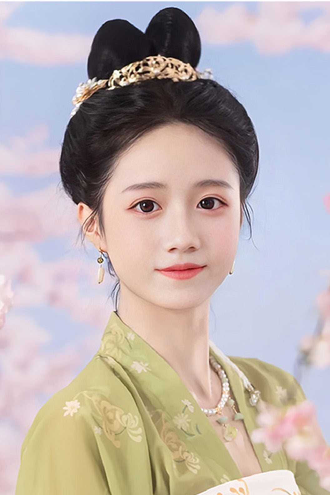 Chinese Hair Bun Twin Buns Tang Dynasty Hanfu  Wig