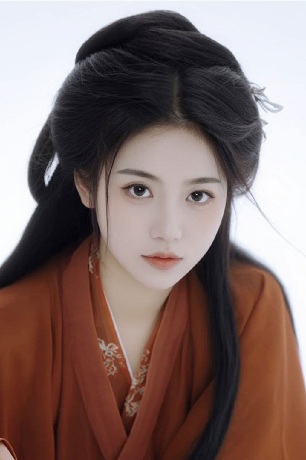 Chinese Hair Bun Wei Jin Dynasty Hanfu Wig For Warring states robe