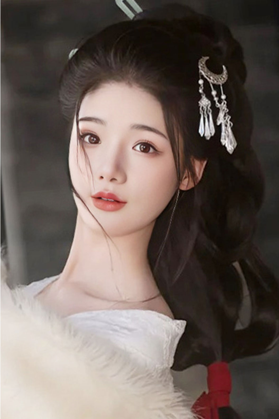 Chinese Hair Bun Wei Jin Dynasty Hanfu Wig For Warring states robe