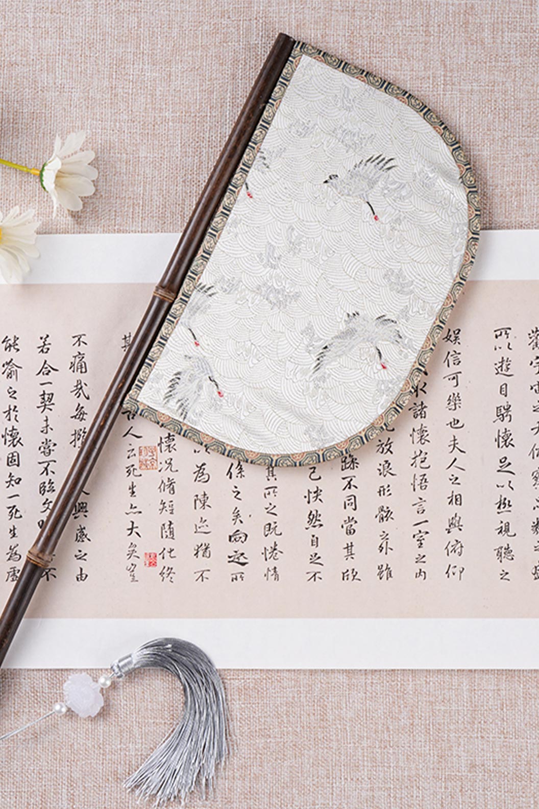Chinese hand fan new chinese style for Wei Jin long-handle sword fan