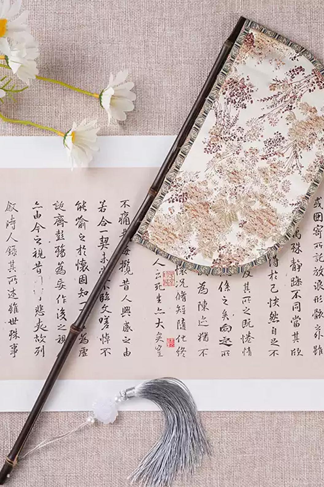 Chinese hand fan new chinese style for Wei Jin long-handle sword fan