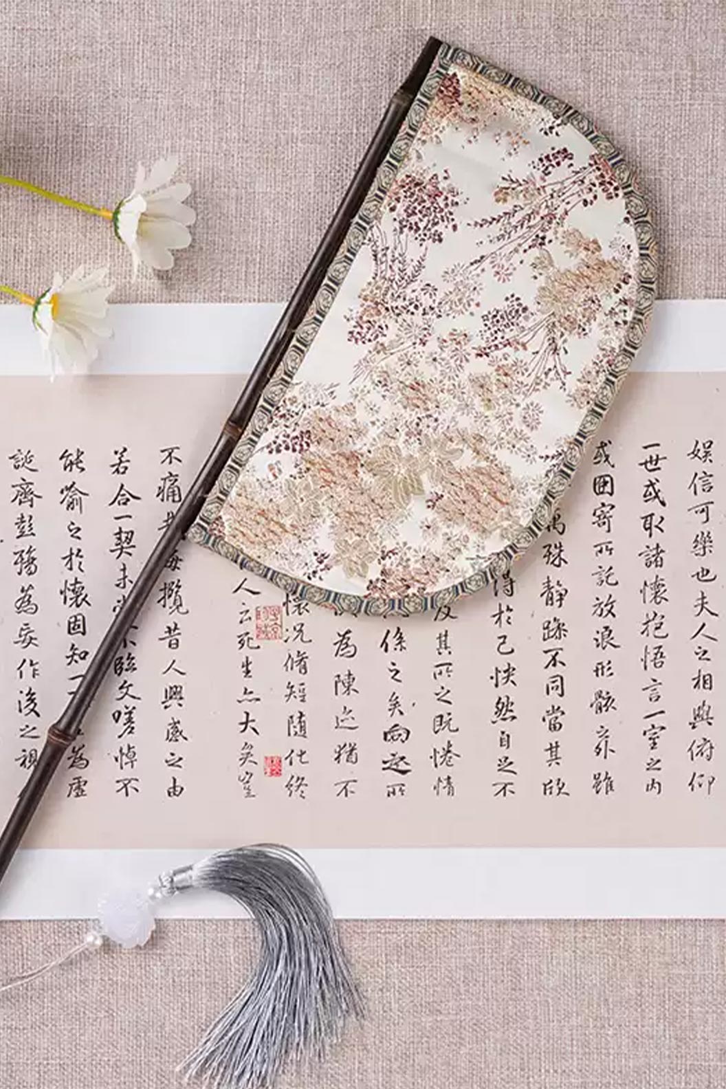 Chinese hand fan new chinese style for Wei Jin long-handle sword fan
