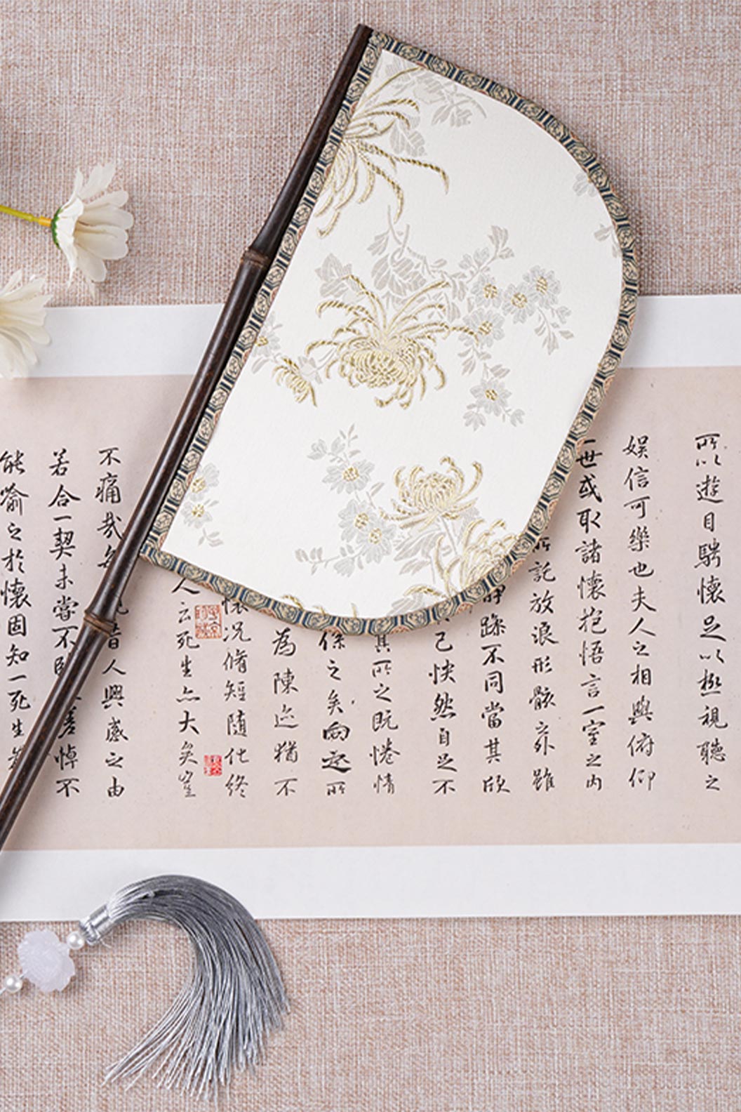 Chinese hand fan new chinese style for Wei Jin long-handle sword fan