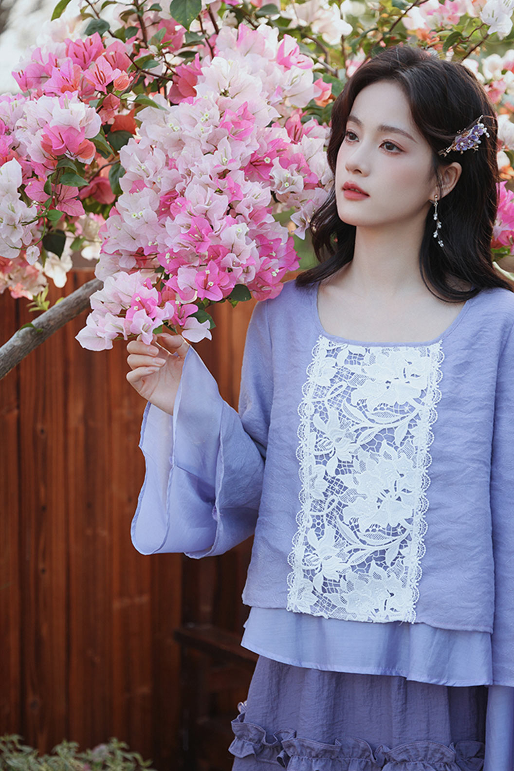 Embroidered Hanfu Purple Inspired Summer Outfit for Girls - tengluomeng 藤萝梦