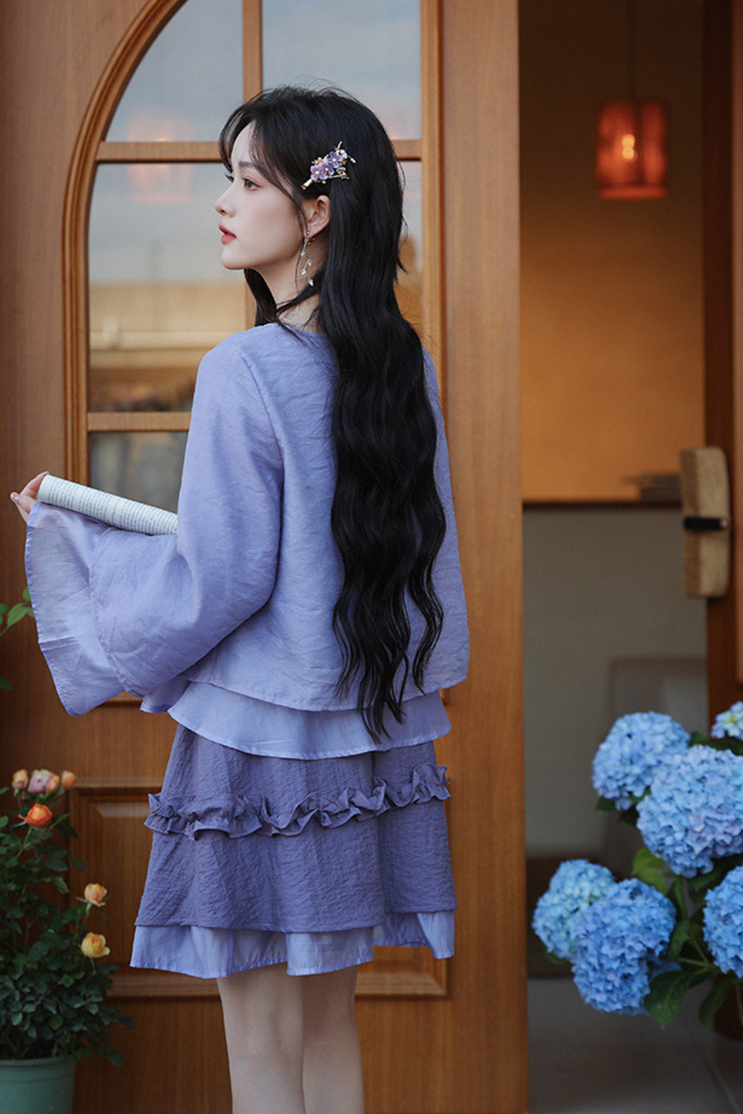 Embroidered Hanfu Purple Inspired Summer Outfit for Girls - tengluomeng 藤萝梦