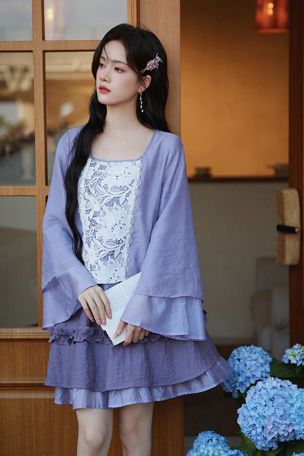 Embroidered Hanfu Purple Inspired Summer Outfit for Girls - tengluomeng 藤萝梦