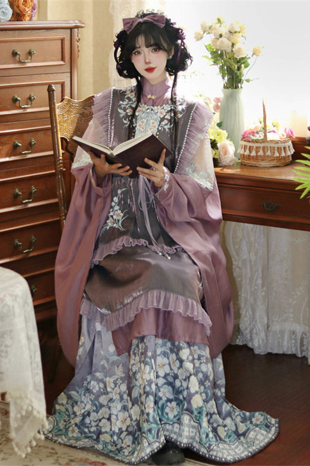 Ming Clothing Long Robe Ma Mian Skirt Hanfu Dress - chunshuizhilan 春水如兰