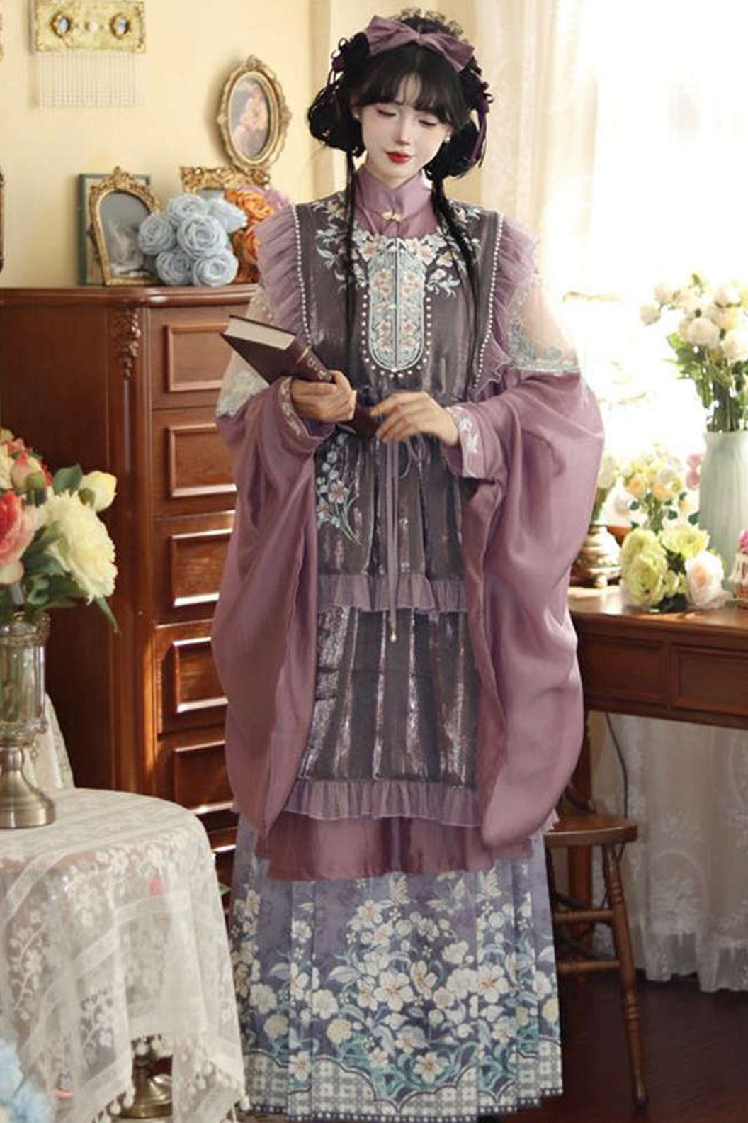 Ming Clothing Long Robe Ma Mian Skirt Hanfu Dress - chunshuizhilan 春水如兰