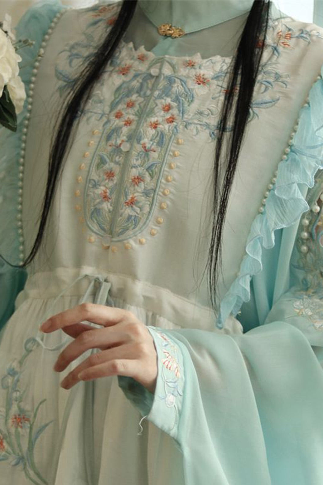 Ming Clothing Long Robe Ma Mian Skirt Hanfu Dress - chunshuizhilan 春水如兰