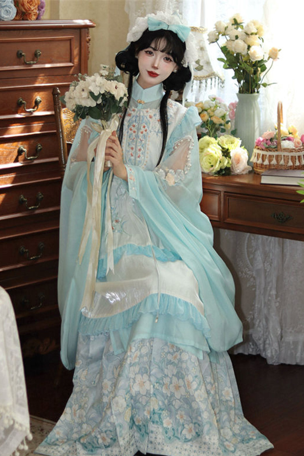 Ming Clothing Long Robe Ma Mian Skirt Hanfu Dress - chunshuizhilan 春水如兰