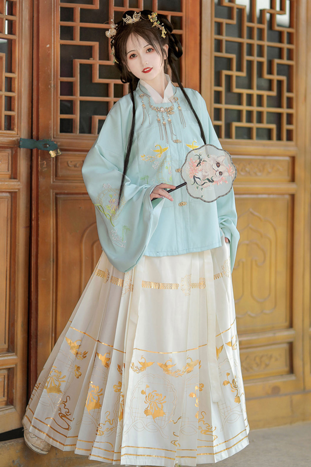 Ming Dynasty Clothing Chinese Style Ma Mian Skirt Hanfu Dress - huaqiu 画秋