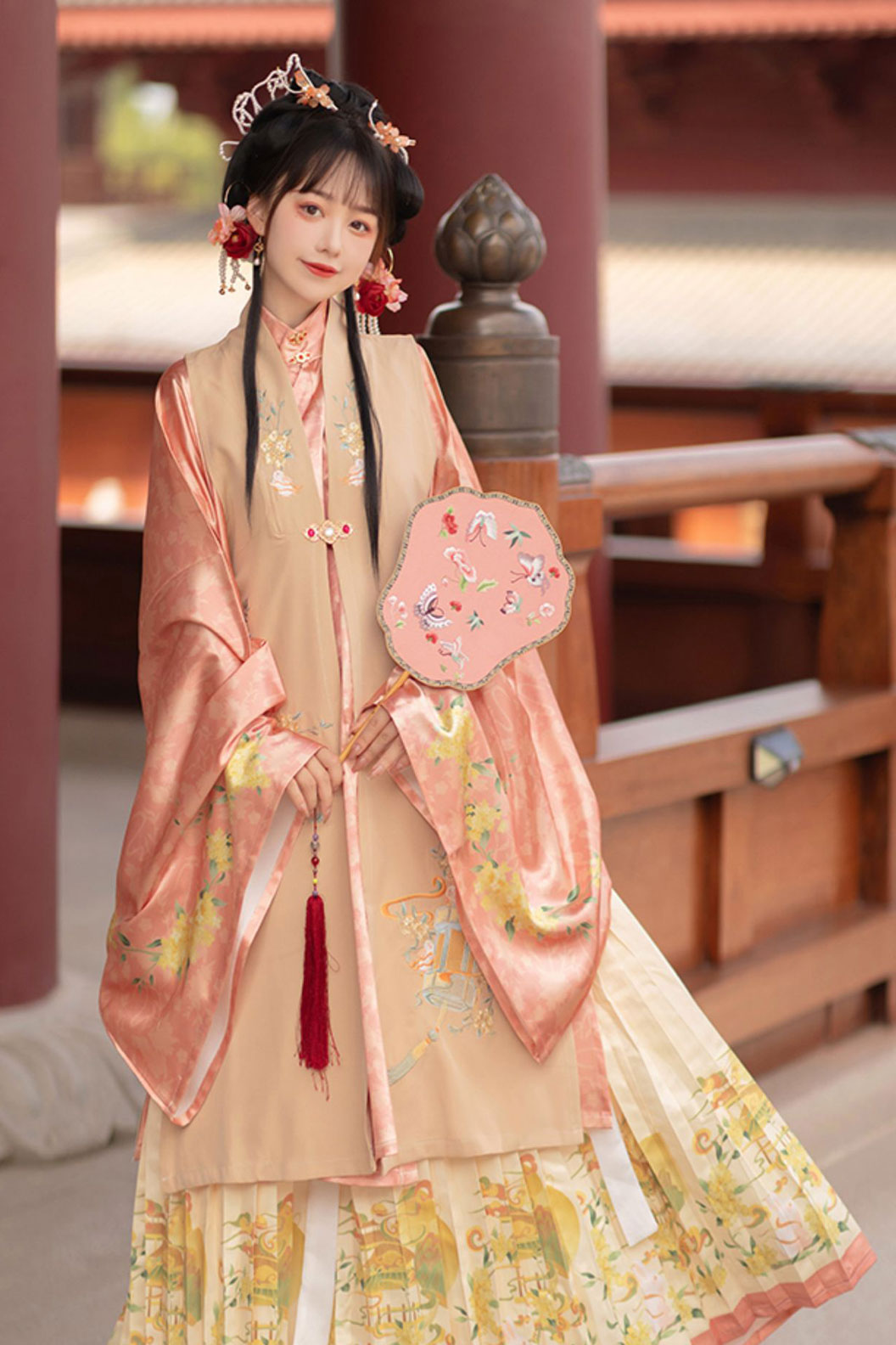 Ming dynasty hanfu wide-sleeved robe hanfu dress fall - yuxiaqunju 玉霞裙裾