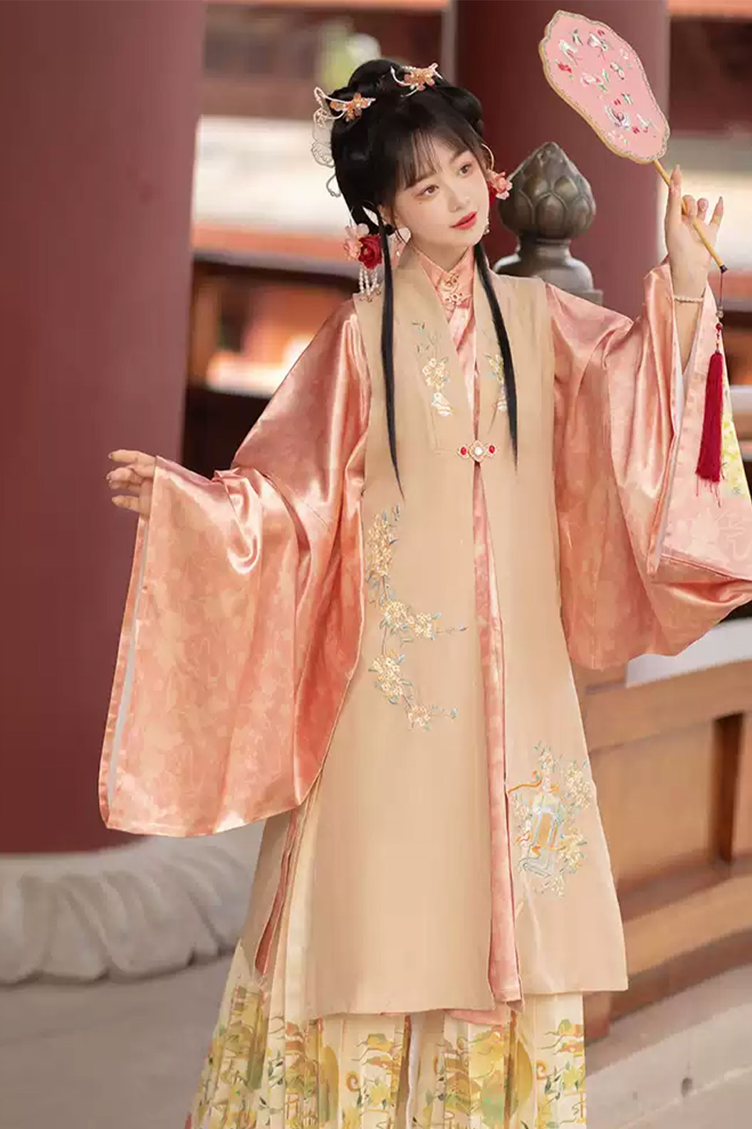 Ming dynasty hanfu wide-sleeved robe hanfu dress fall - yuxiaqunju 玉霞裙裾