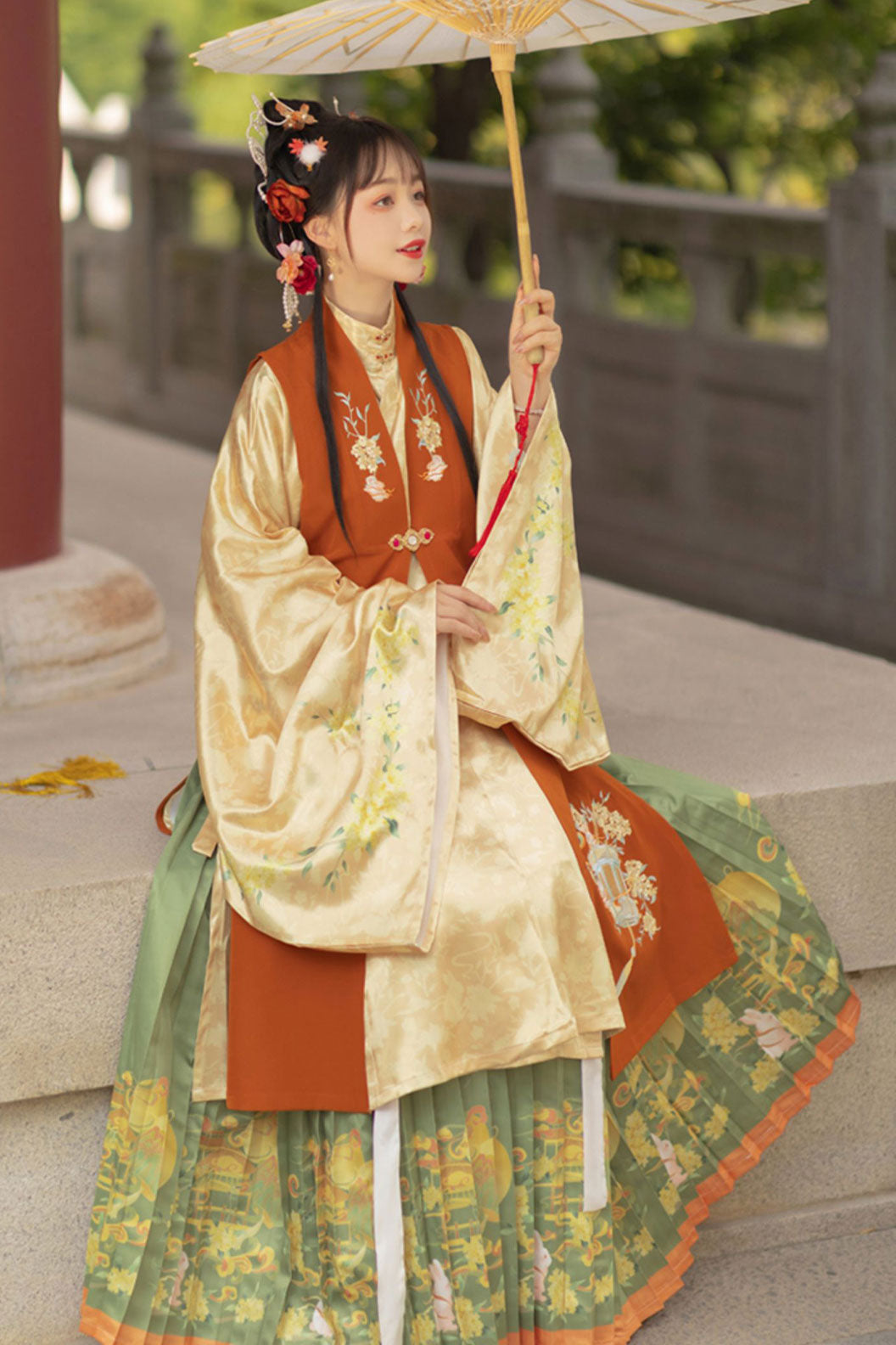 Ming dynasty hanfu wide-sleeved robe hanfu dress fall - yuxiaqunju 玉霞裙裾