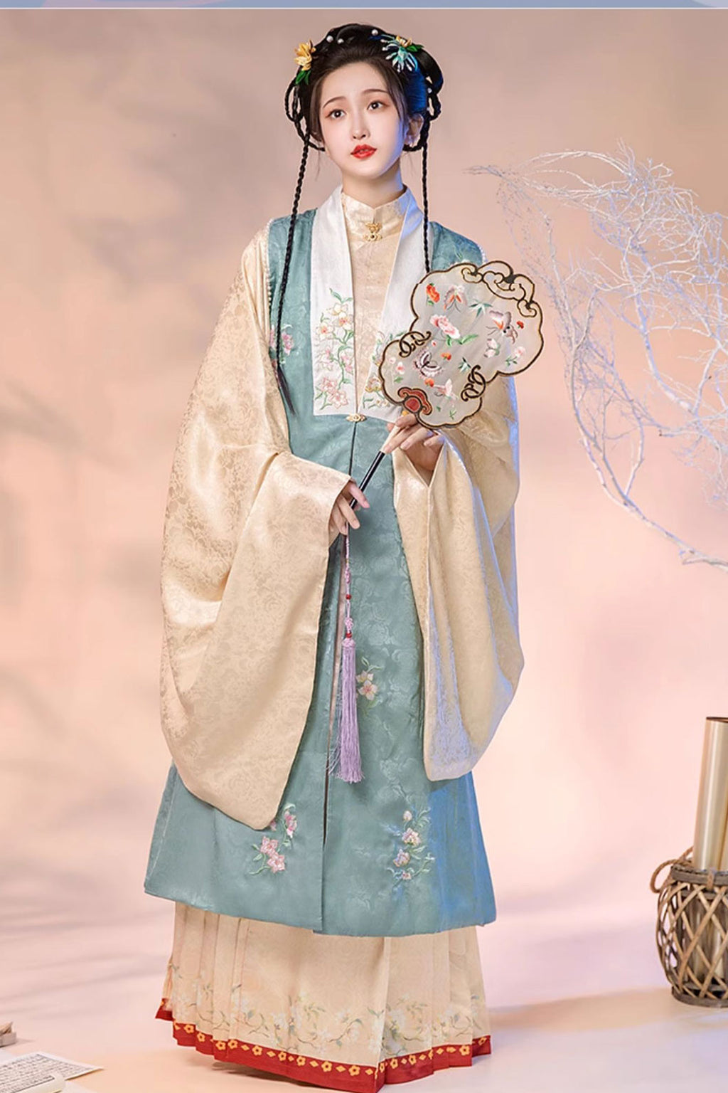 Ming dynasty hanfu mamianqun hanfu dress with bijia - yulishang 玉璃裳