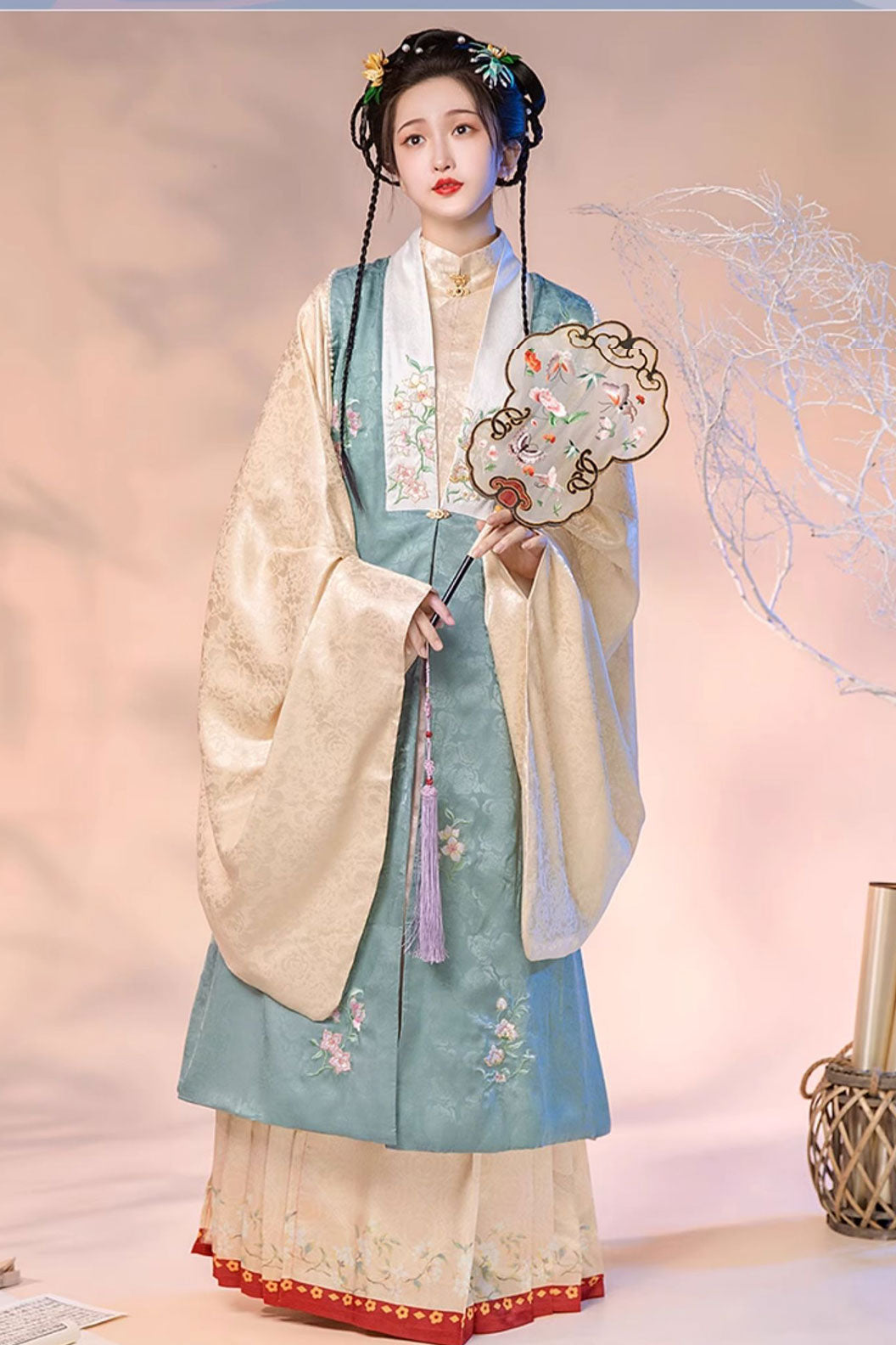 Ming dynasty hanfu mamianqun hanfu dress with bijia - yulishang 玉璃裳