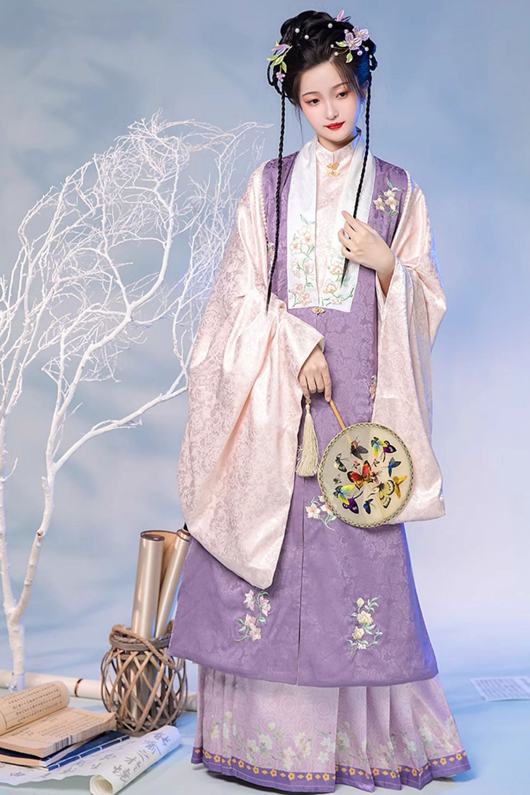 Ming dynasty hanfu mamianqun hanfu dress with bijia - yulishang 玉璃裳