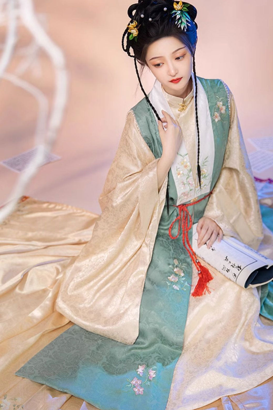 Ming dynasty hanfu mamianqun hanfu dress with bijia - yulishang 玉璃裳