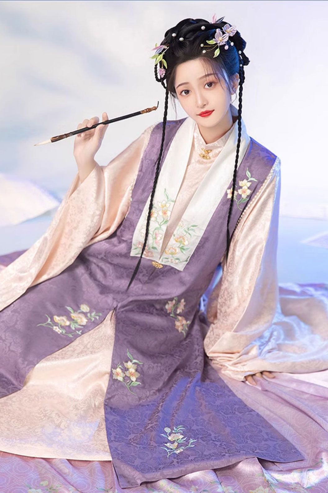 Ming dynasty hanfu mamianqun hanfu dress with bijia - yulishang 玉璃裳