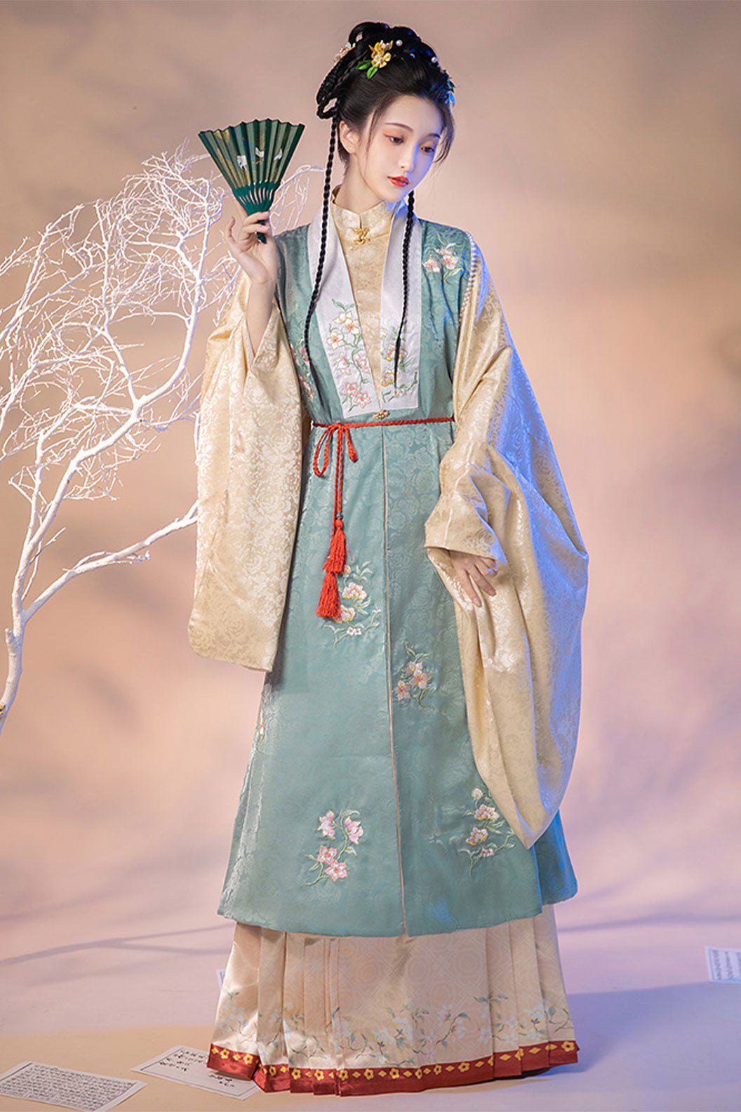 Ming dynasty hanfu mamianqun hanfu dress with bijia - yulishang 玉璃裳