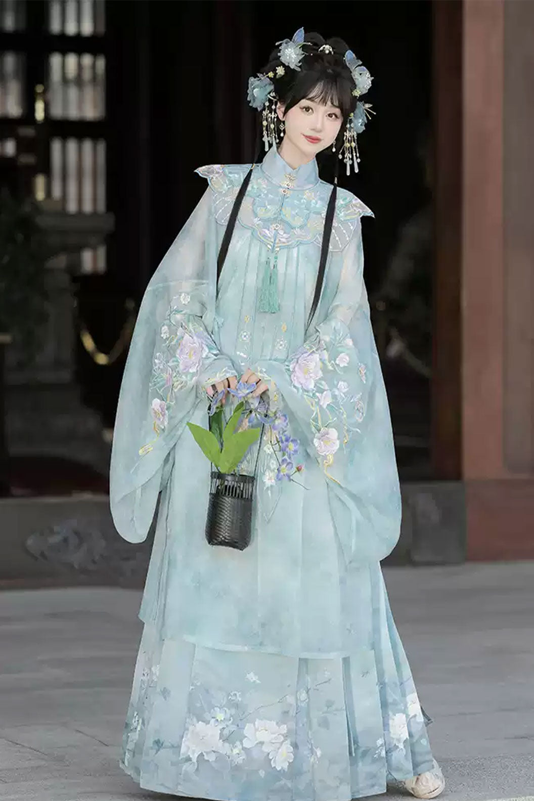 Ming dynasty hanfu mamianqun hanfu dress   with cloud collar - yuzhinian 玉指捻