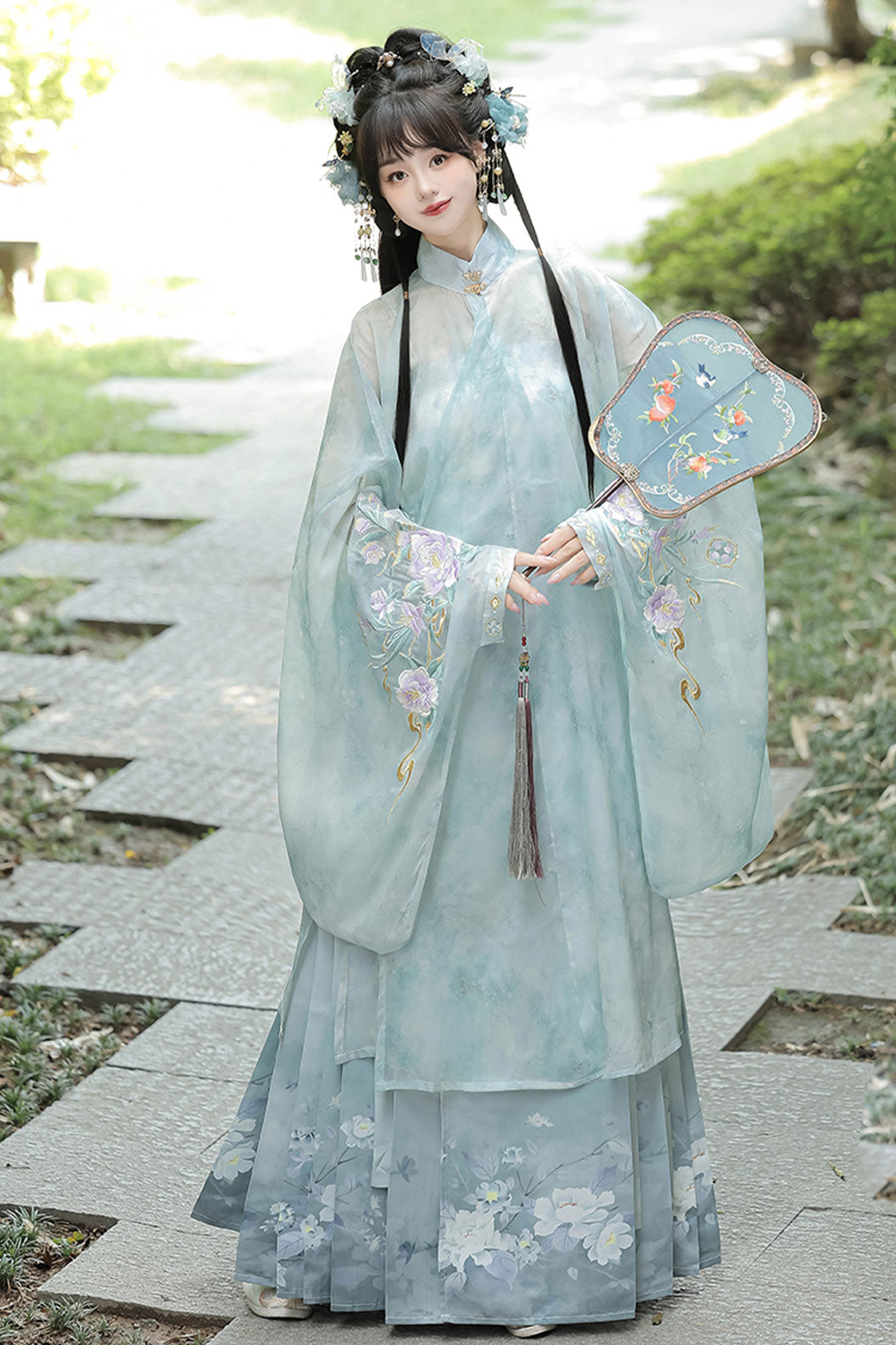 Ming dynasty hanfu mamianqun hanfu dress   with cloud collar - yuzhinian 玉指捻