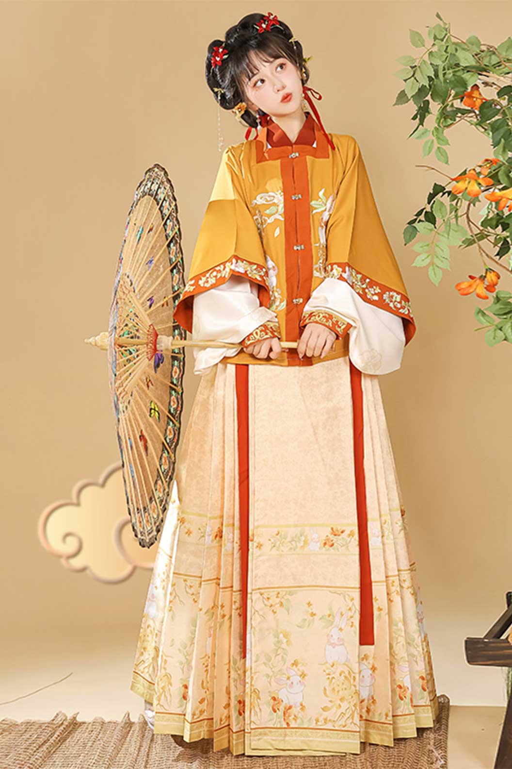 Ming dynasty hanfu mamianqun hanfu dress with pleated - yunshengcuiyu 云笙翠羽
