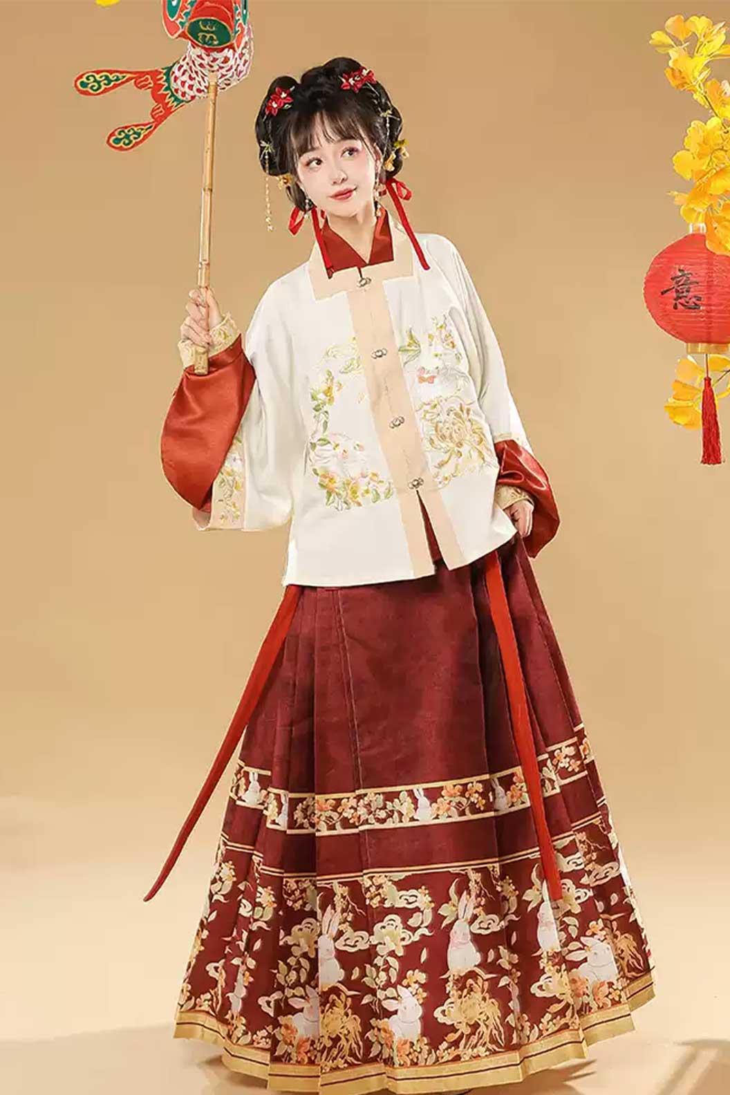 Ming dynasty hanfu mamianqun hanfu dress with pleated - yunshengcuiyu 云笙翠羽