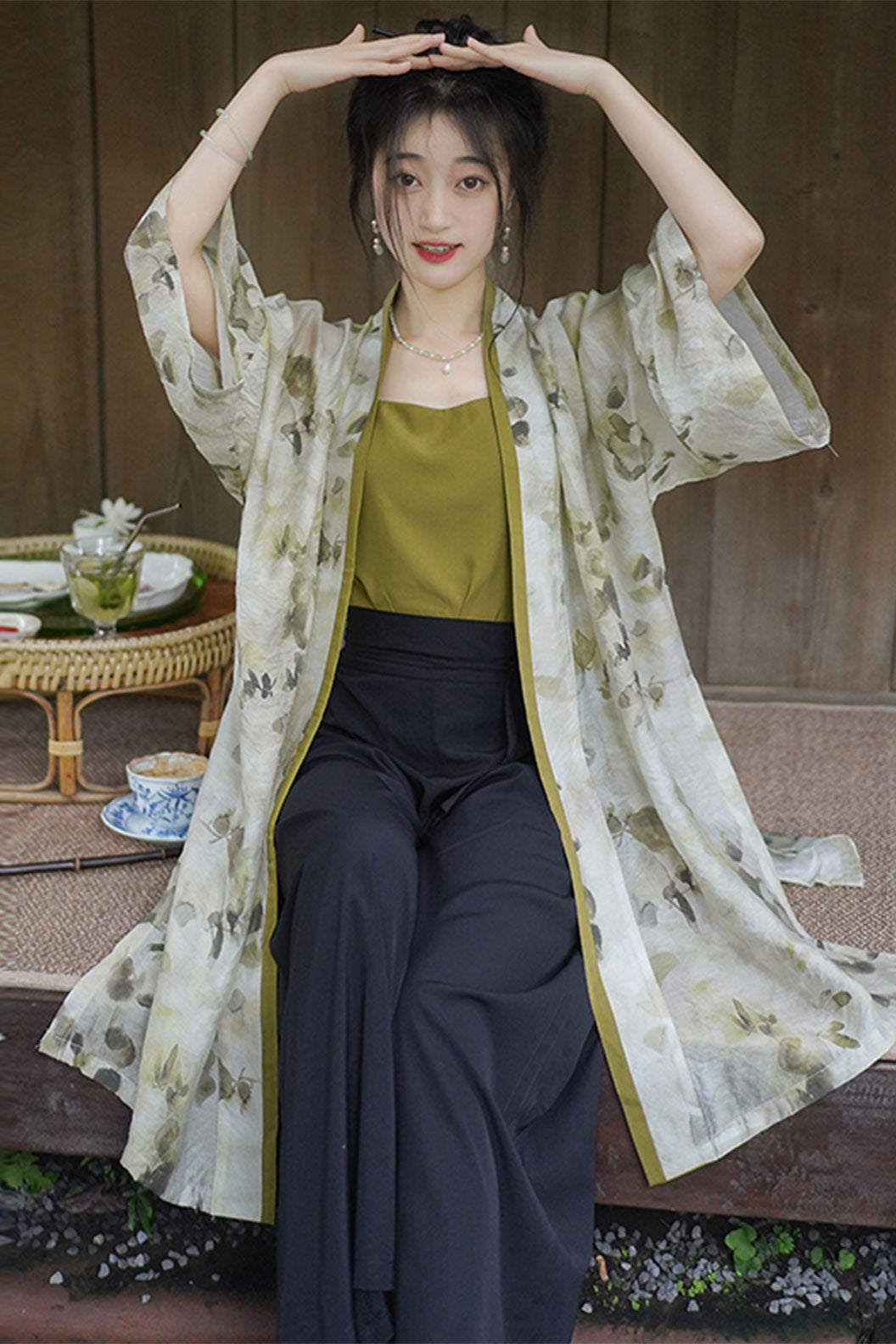 Modern Hanfu Green Hanfu Dress for Spring and Summer Chinese style - qinglan 青岚