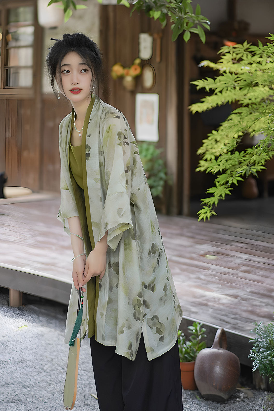 Modern Hanfu Green Hanfu Dress for Spring and Summer Chinese style - qinglan 青岚