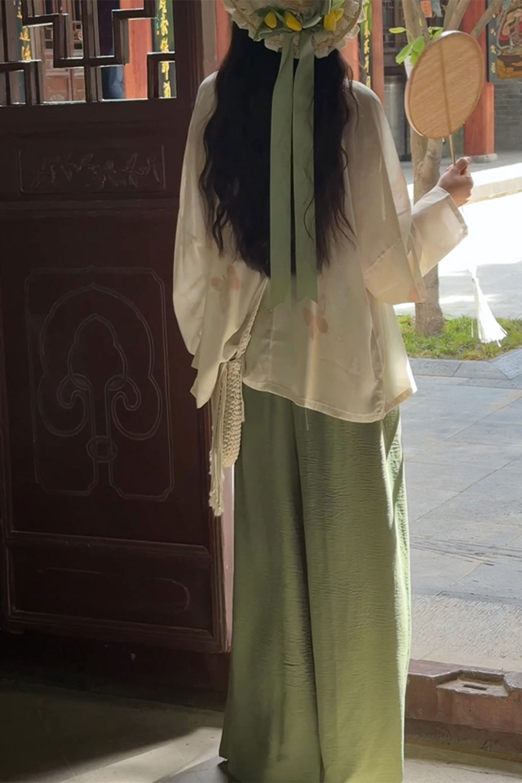 Modern Hanfu in Multi-color Three-piece Set with Song Dynasty Pants Hanfu - qingni 青霓