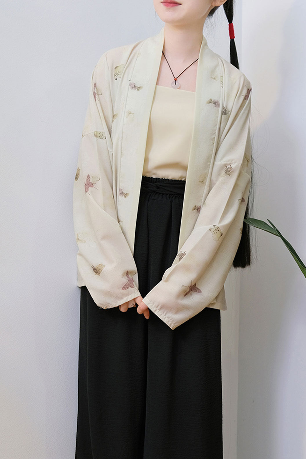 Modern Hanfu in Multi-color Three-piece Set with Song Dynasty Pants Hanfu - qingni 青霓