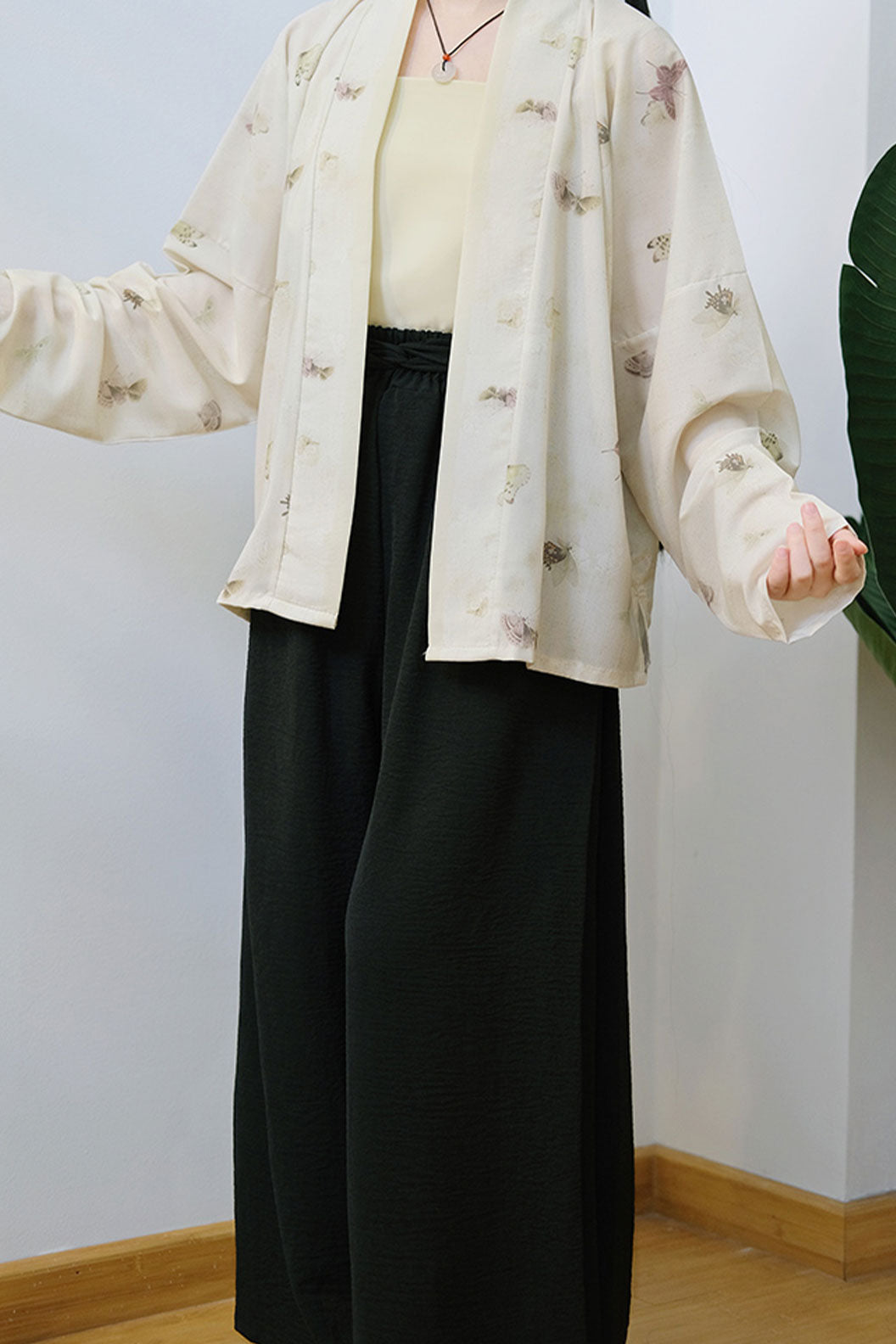 Modern Hanfu in Multi-color Three-piece Set with Song Dynasty Pants Hanfu - qingni 青霓