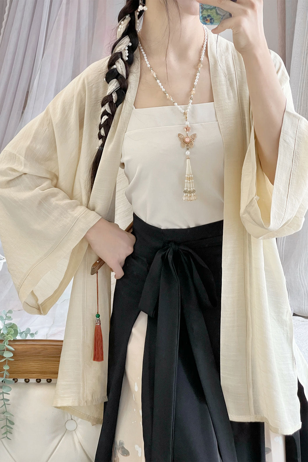 Modern Hanfu  Three-pleated Skirt for Daily Hanfu - landie 蓝蝶