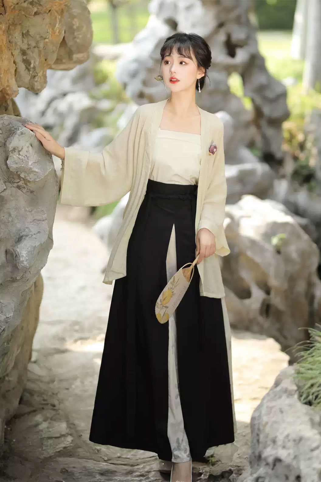 Modern Hanfu  Three-pleated Skirt for Daily Hanfu - landie 蓝蝶