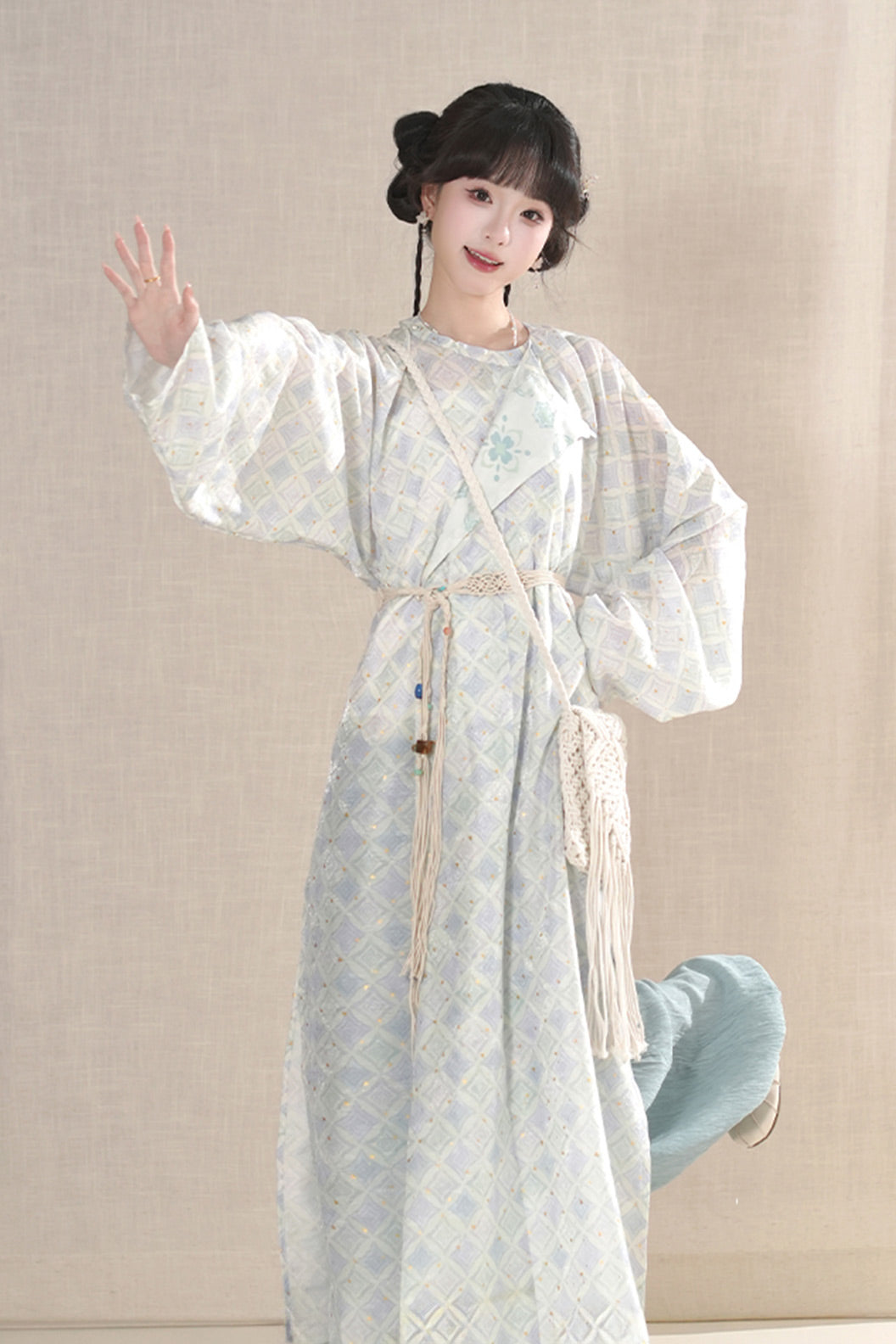 Modern Hanfu Yellow Hanfu Dress with Round Collar Robe and Sun Protection - lirui 梨蕊