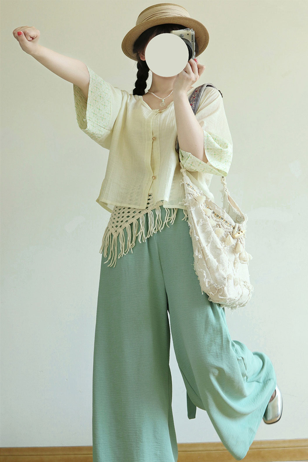 Modern Hanfu New Chinese Style Two-piece Set for Daily Wear - shengxia 盛夏